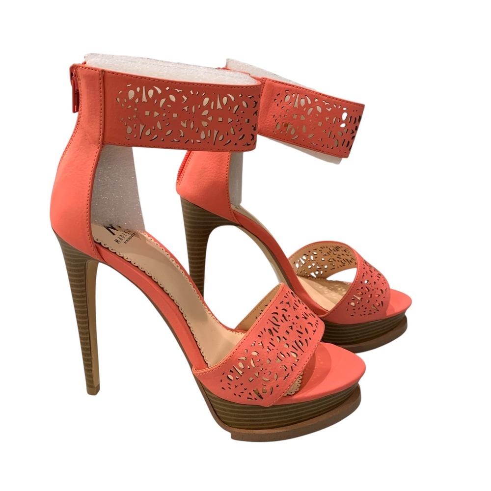 Madison by Shoedazzle Gloria Coral Stiletto Heels Sandals Size‎ 8 Ankle Strap